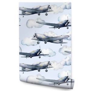 Papier Peint Avions Nuages Aquarelle Je Commande Home24