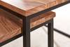Set di 2 tavolini da salotto Jabel Acacia massello / Ferro - Marrone chiaro / Nero