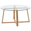 Couchtisch Zietlitz Sicherheitsglas / Eiche Massiv - Hellbraun - 78 x 41 cm