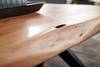 Tavolino da salotto Klandorf Acacia massello / Acciaio inox - Marrone / Nero
