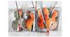 Tableau peint Quatuor de violons Gris - Orange - Bois massif - Textile - 120 x 80 x 4 cm