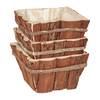 Lot de 3 jardinières en bois avec écorce Marron - Bois manufacturé - Matière plastique - 24 x 14 x 24 cm