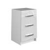 Table de nuit Irma blanc brillant Blanc - En partie en bois massif - 37 x 66 x 35 cm