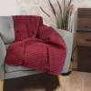 Plaid rouge 130x170cm coton effet gaufré Rouge - Textile - 170 x 1 x 130 cm