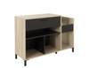 Vinyl-Aufbewahrung CHICAGO Braun - Holzwerkstoff - 115 x 81 x 40 cm