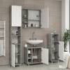 Badmöbelset „Fynn“ Beton/Weiß 2er Set Grau - Holz teilmassiv - 80 x 64 x 32 cm