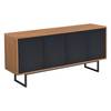 Sideboard Mariestad Schwarz - Holzwerkstoff - 120 x 55 x 30 cm