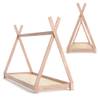 Lit cabane Tipi 200x90cm nature Marron - En partie en bois massif - 208 x 163 x 97 cm