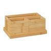 Lot de 4 organiseurs de bureau Marron - Bambou - Bois manufacturé - 27 x 12 x 18 cm