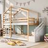 Etagenbett HomeyAtticⅠ Beige - Holzwerkstoff - Massivholz - Holzart/Dekor - 97 x 193 x 245 cm