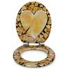 Premuim Abattant WC - Coeur de bois Marron - Bois manufacturé - 38 x 5 x 44 cm