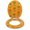 Premuim Abattant WC - Miau Noir - Orange - Jaune - Bois manufacturé - 38 x 5 x 44 cm