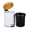 Poubelle de salle de bain 3 l Marron - Blanc