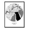 Poster Annecy Carte ronde Noir - Papier - 40 x 50 x 40 cm