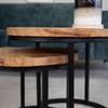 Rosa Couchtisch Set Industrial Mangoholz Giro