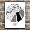 Poster Annecy Carte ronde Noir - Papier - 40 x 50 x 40 cm