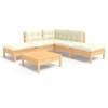 Salon de jardin Blanc - Bois massif - 64 x 29 x 64 cm