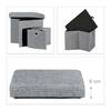 Tabouret de rangement pliant en lin Gris