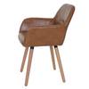 6er-Set Esszimmerstuhl HWC-A50 II Braun - Kunstleder - Holz teilmassiv