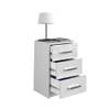 Table de nuit Irma blanc brillant Blanc - En partie en bois massif - 37 x 66 x 35 cm