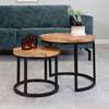 Rosa Couchtisch Set Industrial Mangoholz Giro