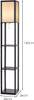 Standleuchte Regal Stehlampe Schwarz - Holzwerkstoff - 26 x 160 x 26 cm