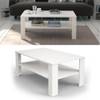 Table basse blanc Blanc - En partie en bois massif - 100 x 42 x 60 cm