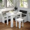 Küchenbank „Roman“ 77cm Weiß/Anthrazit Grau - Holz teilmassiv - 76 x 80 x 41 cm