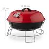 Barbecue rond portable Noir - Rouge - Argenté - Métal - Matière plastique - 36 x 27 x 36 cm