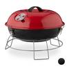 Barbecue rond portable Noir - Rouge - Argenté - Métal - Matière plastique - 36 x 27 x 36 cm