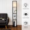 Standleuchte Regal Stehlampe Schwarz - Holzwerkstoff - 26 x 160 x 26 cm