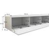 TV-Schrank Luke H2 mit Füße 2cm Schwarz - Weiß - Höhe: 32 cm