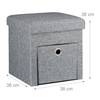 Tabouret de rangement pliant en lin Gris