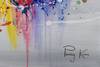 Tableau peint Hanover Skyline Silhouette Gris - Bois massif - Textile - 120 x 60 x 4 cm