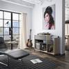 Vinyl-Aufbewahrung CHICAGO Braun - Holzwerkstoff - 115 x 81 x 40 cm