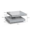 Couchtisch „Elias“ Beton 360° drehbar Grau - Holz teilmassiv - 70 x 34 x 70 cm
