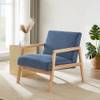 Fauteuil BONIFACIO en tissu bleu Bleu - Textile - 74 x 77 x 69 cm