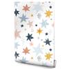 Papier Peint pour enfants étoiles points Noir - Bleu - Orange - Blanc - Papier - 53 x 1000 x 1000 cm