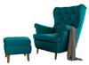 Ohrensessel mit Hocker Scandi Petrol