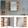 Armoire de toilette Fynn goldkraft Marron - En partie en bois massif - 80 x 64 x 21 cm