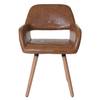 6er-Set Esszimmerstuhl HWC-A50 II Braun - Kunstleder - Holz teilmassiv