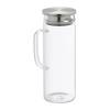 Carafe en verre avec couvercle 1,2L Argenté - Verre - Métal - 9 x 25 x 14 cm