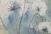 Tableau peint Entre terre temps Bleu - Bois massif - Textile - 80 x 80 x 4 cm
