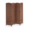 Paravent marron à 4 volets Marron - Papier - Bois manufacturé - Bambou - 180 x 180 x 2 cm
