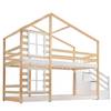 Etagenbett HomeyAtticⅠ Beige - Holzwerkstoff - Massivholz - Holzart/Dekor - 97 x 193 x 245 cm