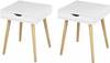 Nachttisch Clair (2er Set) Weiß - Holzwerkstoff - 40 x 49 x 40 cm