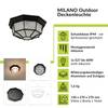 Außen Deckenlampe MILANO Schwarz - Glas - Metall - 27 x 13 x 27 cm
