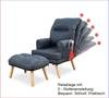 Ohrensessel Relaxliege Nemo mit Hocker Kobaltblau