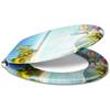 Premuim Abattant WC - Hawaï Beige - Bleu - Vert - Bois manufacturé - 38 x 5 x 44 cm