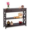 Table console avec un tiroir Marron - Bois manufacturé - 100 x 80 x 30 cm